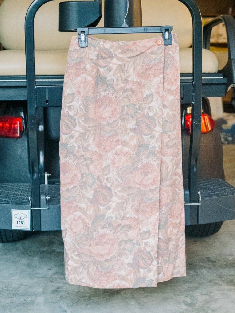Vintage Floral Fall Wrap Midi Skirt